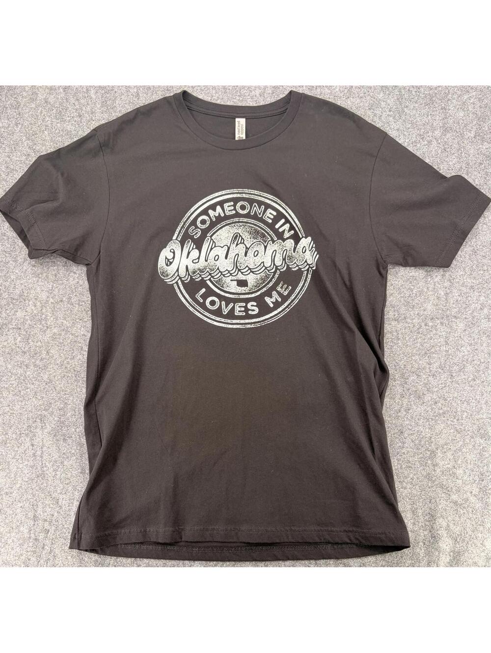 Someone in Oklahoma Loves Me Black Cotton T-Shirt‎ G Fit